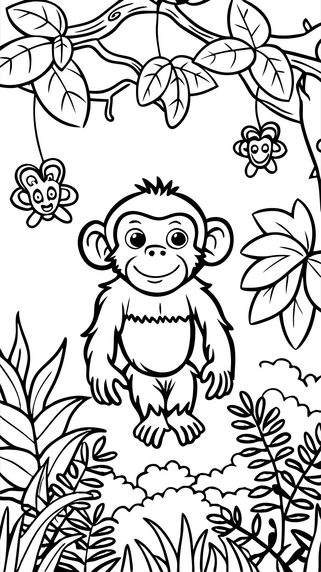 Página para colorear de chimpancé